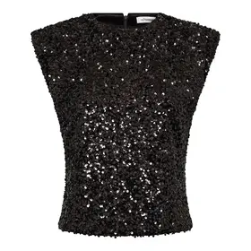 Co'Couture Roslyn Sequin Top - Black
