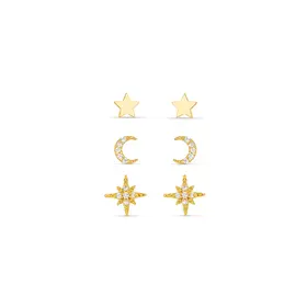 Orelia Celestial Pavé Stud Earring Pack With Gift Box - Gold Plated