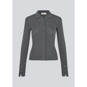 Modström Hiroki Knit Cardigan - Dark Grey Melange