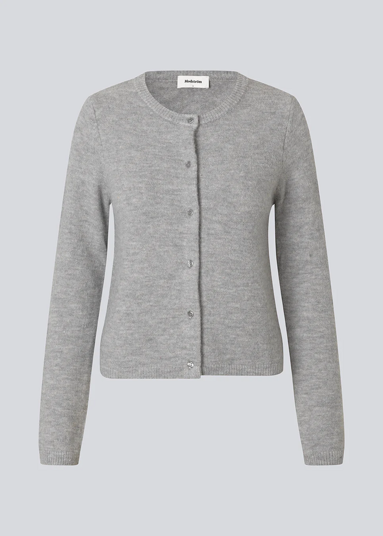 Modström Tree Short Knit Cardigan - Grey Melange