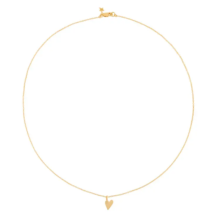 Bibi Camille Medium Heart Necklace Plain - Gold