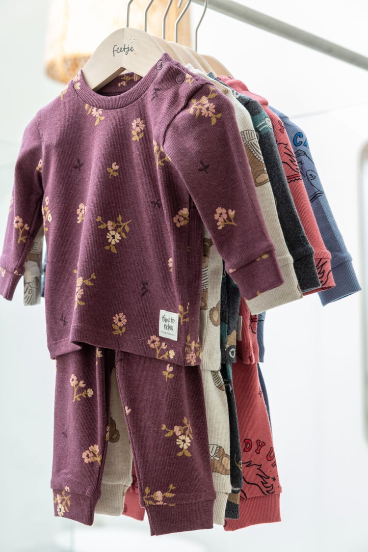 Feetje Pyjama Bonnie Bouquet - Wijn Melange
