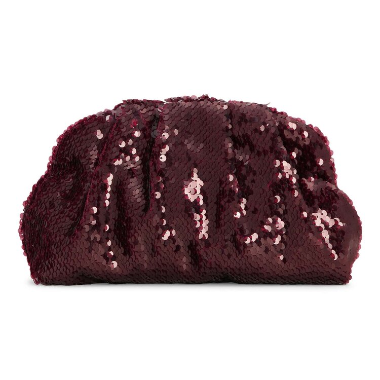 Sui Ava Sequins Clutch Bag - Burgundy