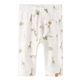 Lil'Atelier Baby Gayo Loose Pant - Coconut Milk Animals