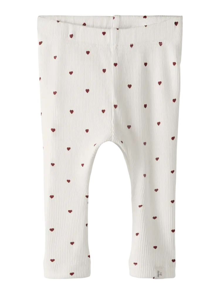 Lil'Atelier Baby Gago Slim Legging - Coconut Milk Heart