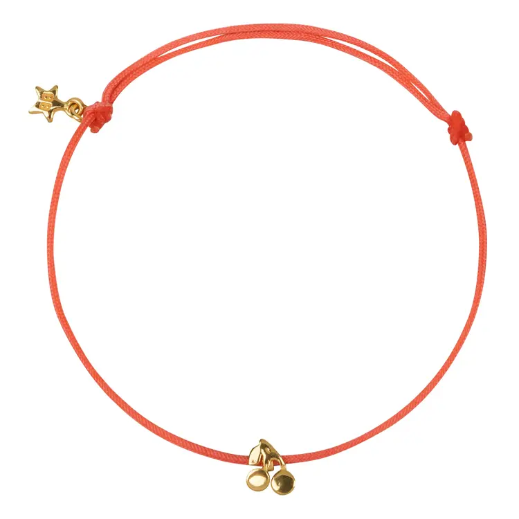 Bibi Camille Cherry Rope Bracelet Plain Pink Rope