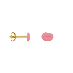 Bibi Camille Lips Stud Earring - Gold Plated Light Pink