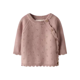 Lil'Atelier Baby Laguna wrap knit - Misty Rose