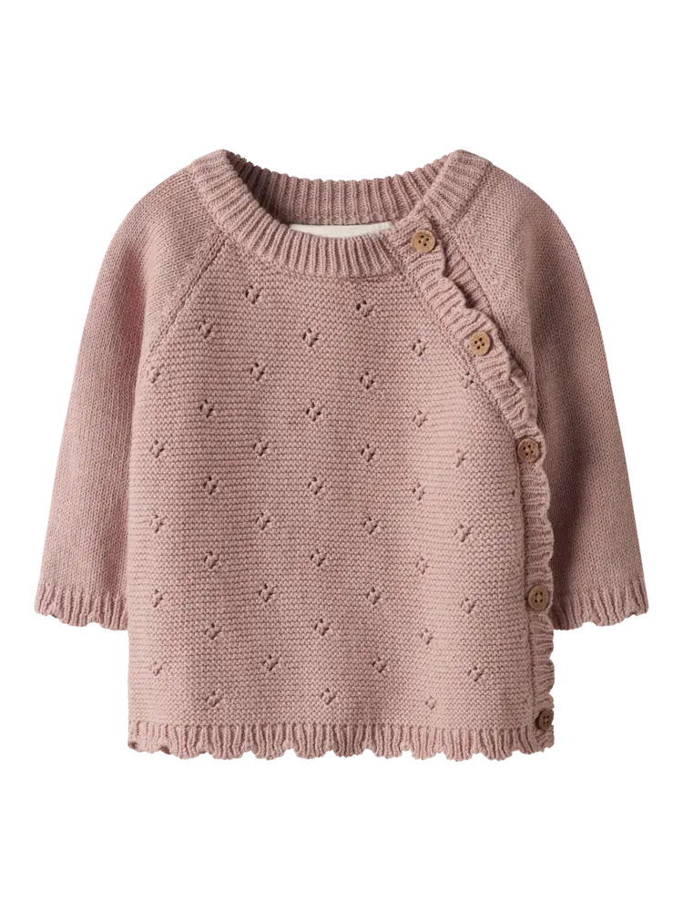 Lil'Atelier Baby Laguna wrap knit - Misty Rose