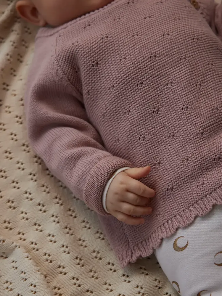 Lil'Atelier Baby Laguna wrap knit - Misty Rose
