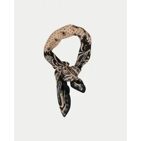 Bow19 Paisley Scarf - Beige & Black