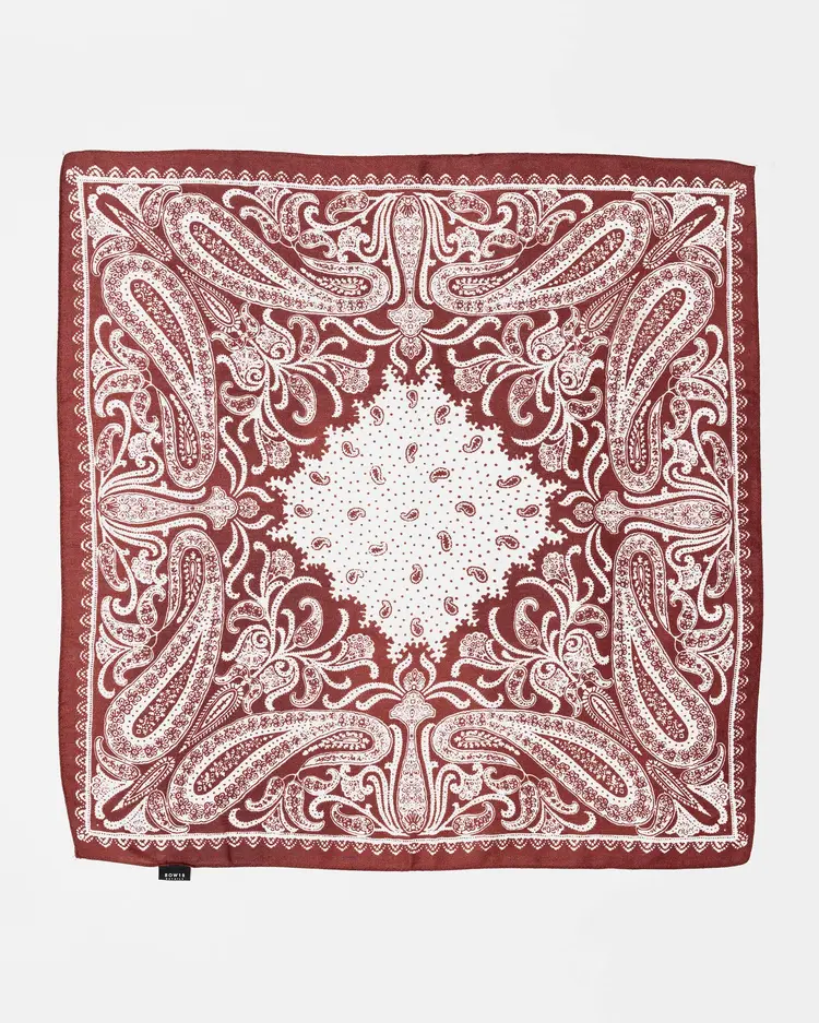 Bow19 Paisley Scarf - Wine Red
