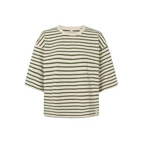 Esmé Studios Tine Boxy Striped Tshirt - Green Stripe