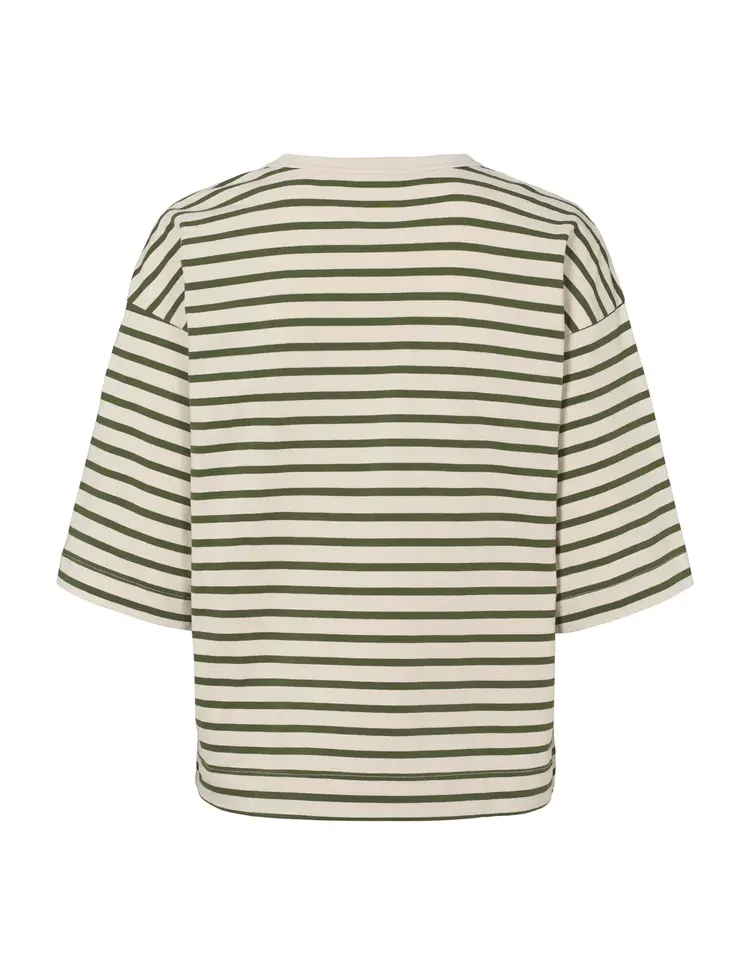 Esmé Studios Tine Boxy Striped Tshirt - Green Stripe