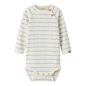 Lil'Atelier Baby Kail LS Slim Body - Coconut Milk/Zen Blue