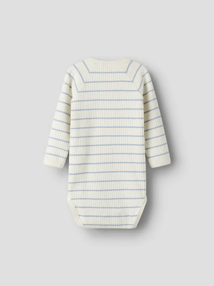 Lil'Atelier Baby Kail LS Slim Body - Coconut Milk/Zen Blue