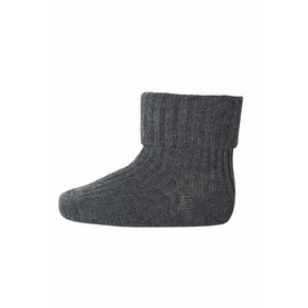MP Denmark Cotton rib baby socks - 497 - Dark Grey Melange