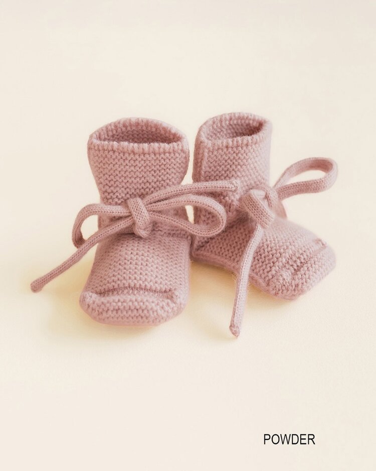 Hvid Booties 0-9M - Powder