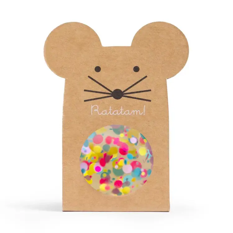 Ratatam Glitter mouse bouncy balls - Geel