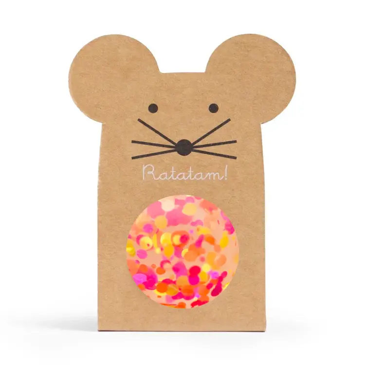 Ratatam Glitter mouse bouncy balls - Oranje