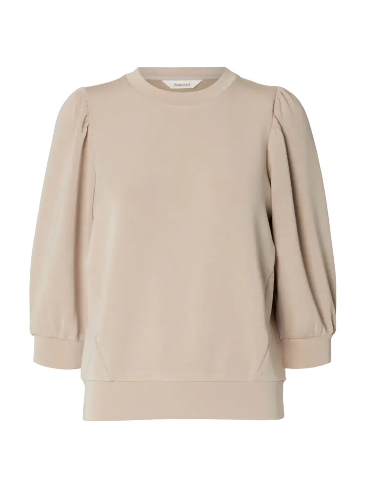Selected Tenny 3/4 Sweat Top - Pure Cashmere