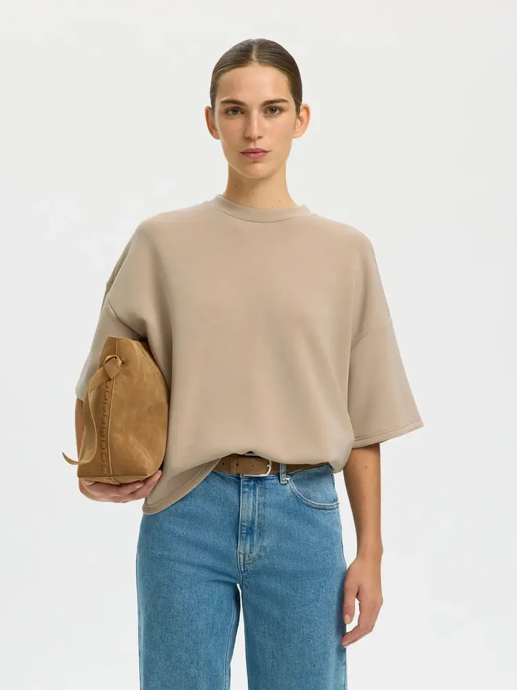 Selected Tenny Oversized Tee - Pure Cashmere