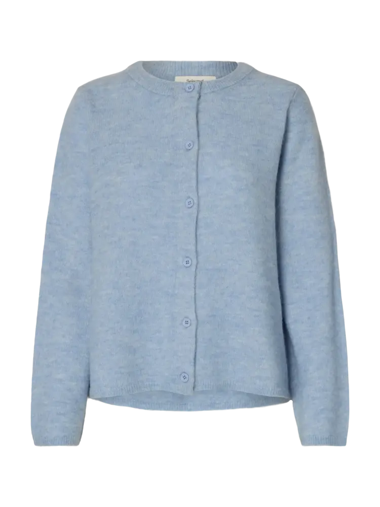 Selected Lulu LS Knit Cardigan - Cashmere Blue
