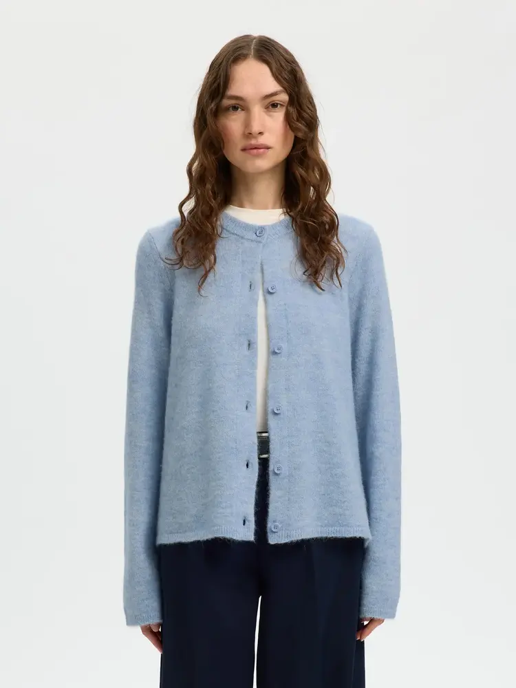 Selected Lulu LS Knit Cardigan - Cashmere Blue