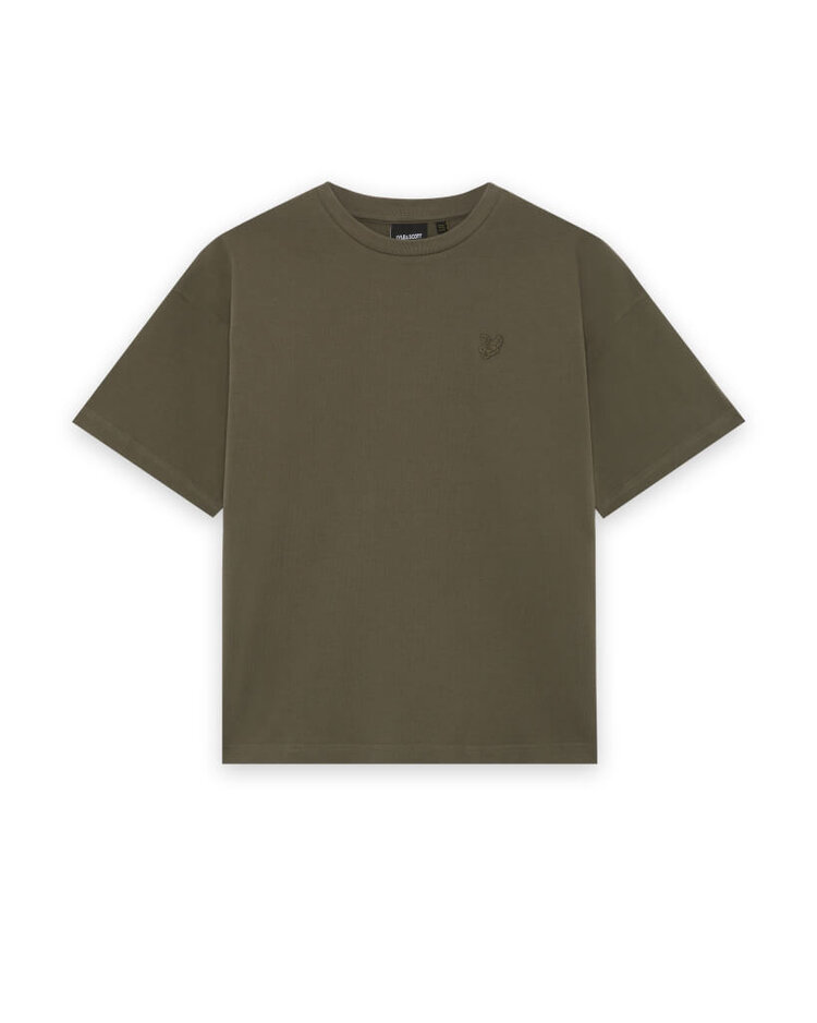 Lyle & Scott Heavy Weight Relaxed Tshirt - Khaki Ash