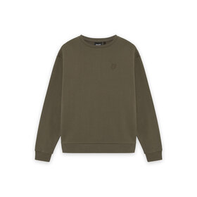 Lyle & Scott Heavy Weight Drop Shoulder Crew - Khaki Ash