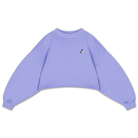 Repose Crop Heart Sweater - Glacier Bloom