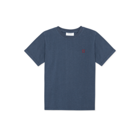 Les Deux Norregaard Contrast T-Shirt - Dark Denim Blue