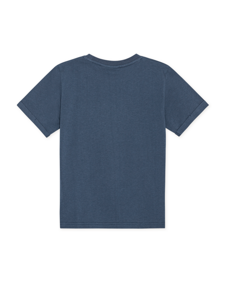 Les Deux Norregaard Contrast T-Shirt - Dark Denim Blue