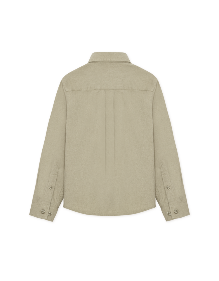 Les Deux Konrad Cotton Linnen Shirt - Laurel Oak Sand