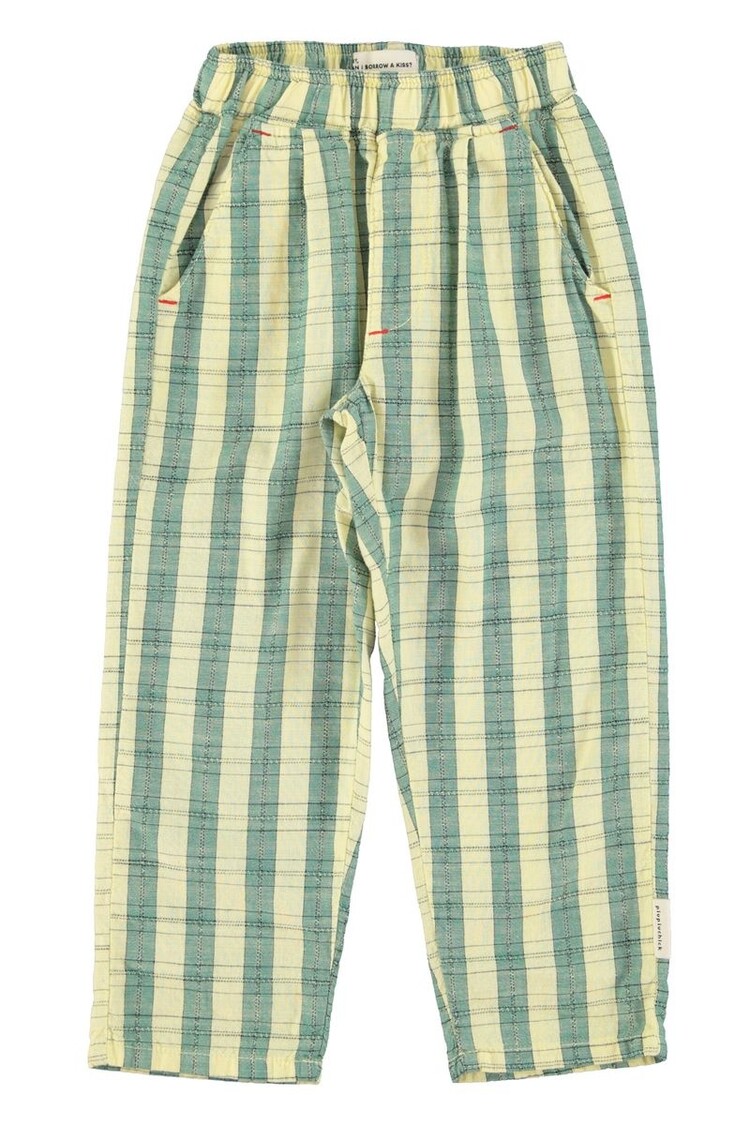 Piupiuchick Unisex trousers - light yellow checkered
