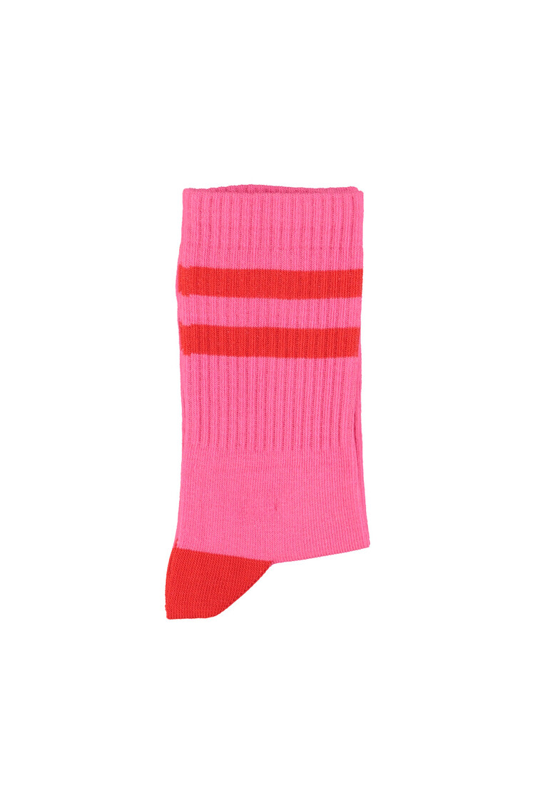 Piupiuchick Socks - Pink w/red stripes