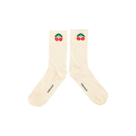 Piupiuchick Socks - ecru w/ cherry print