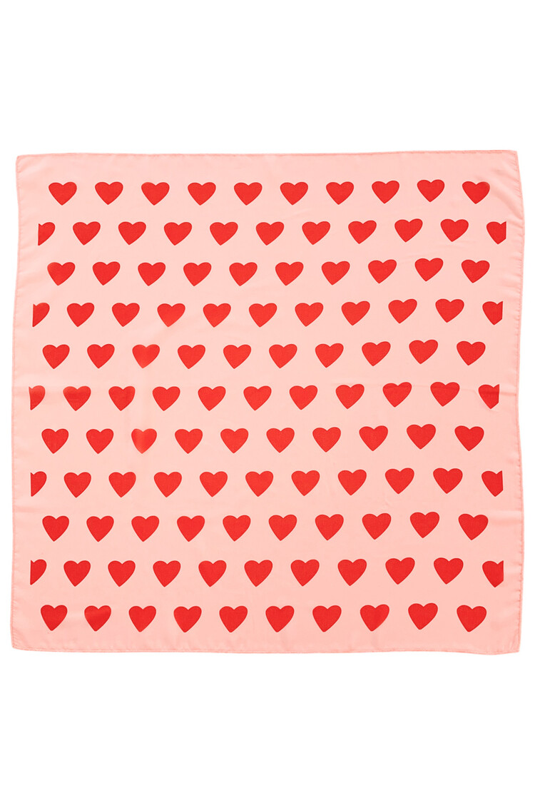 Piupiuchick Silky Bandana - Pink/red hearts