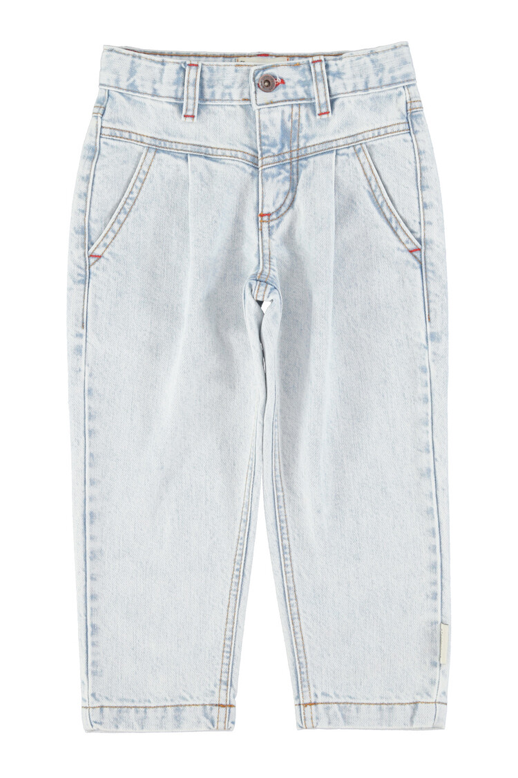 Piupiuchick Mom fit trousers - washed light blue denim
