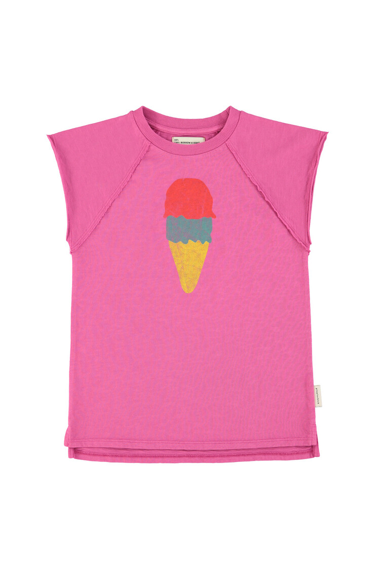Piupiuchick T-Shirt dress - Fuchsia/ice cream print