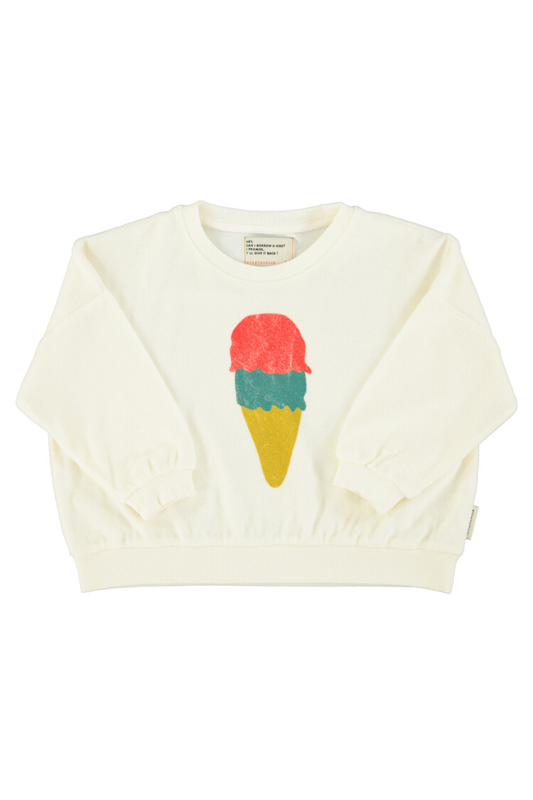 Piupiuchick Sweatshirt - Ecru w/ice cream print