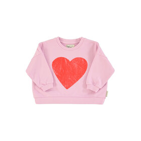 Piupiuchick Sweatshirt - Lilac w/red heart print