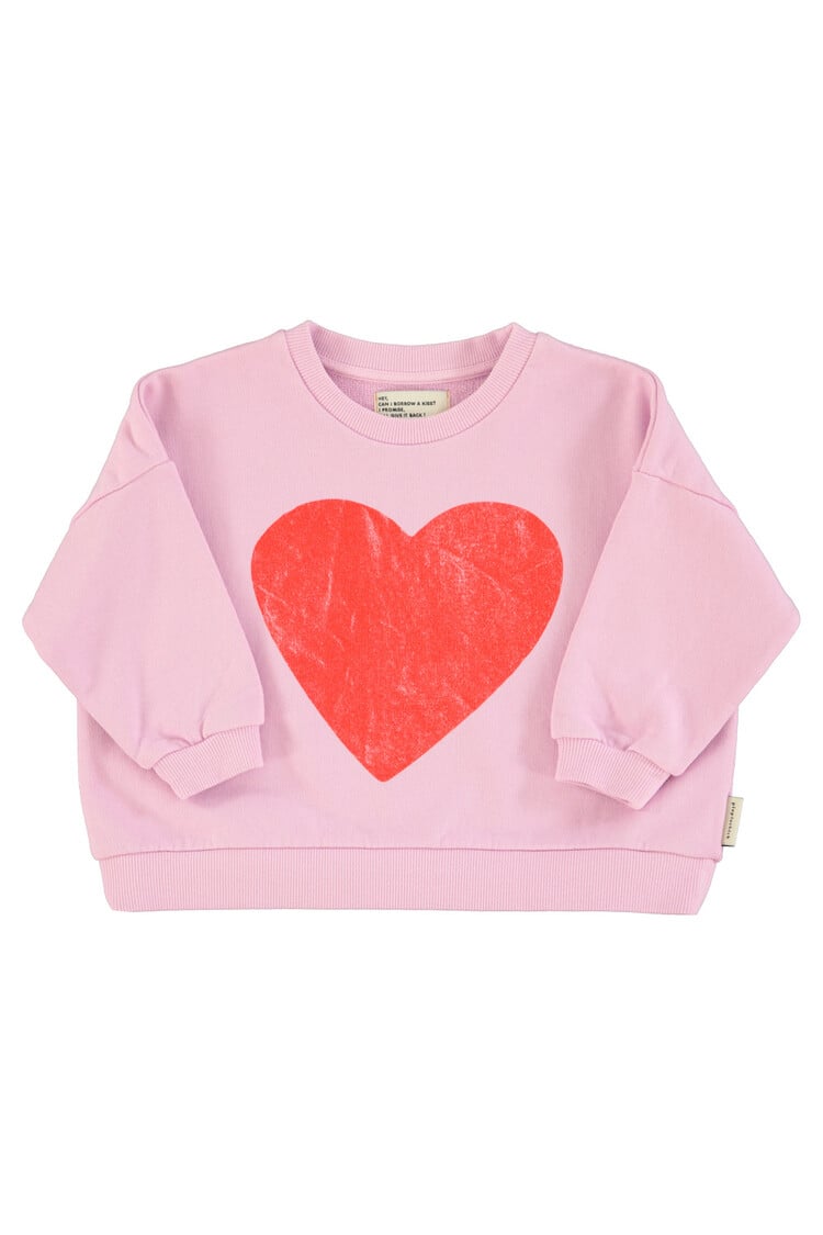 Piupiuchick Sweatshirt - Lilac w/red heart print