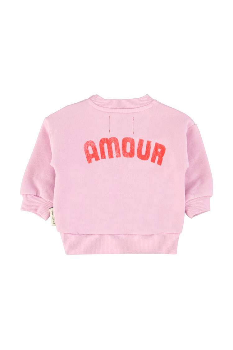 Piupiuchick Baby Sweatshirt - Lilac w/red heart print