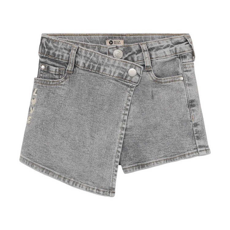 Daily7 Denim Skort - Grey Denim