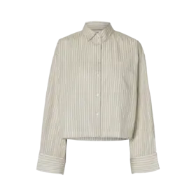 Selected Astha Cropped Boxy Shirt - White stripes