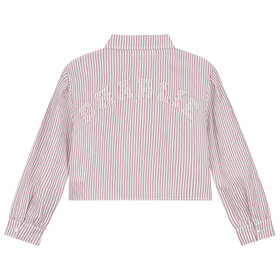 Charlie Petite Gaby Blouse - White/Red Stripes