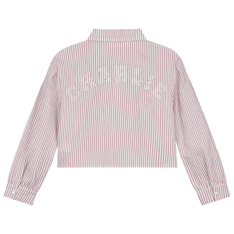 Charlie Petite Gaby Blouse - White/Red Stripes