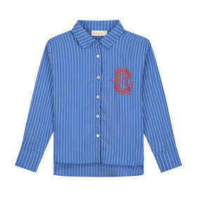 Charlie Petite Isra Blouse - Blue/White Stripes