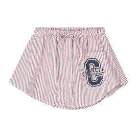 Charlie Petite Pem Skirt - White/Red Stripes